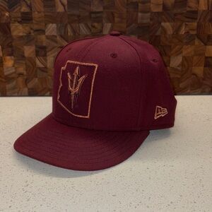 Maroon Arizona State University State Outline Snapback